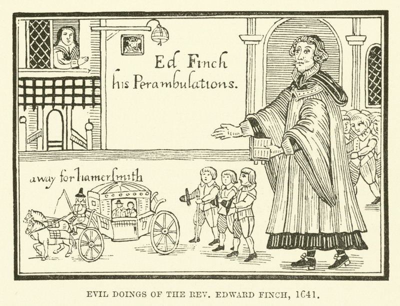 Zlé skutky reverenda Edwarda Finche, 1641 od English School