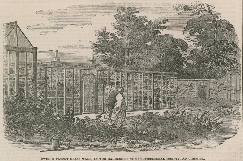 Ewings Patent Glass Wall, v zahradách Horticultural Society v Chiswicku od English School