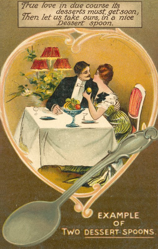 Příklad dvou pouštních lžic (barva litho) od English School