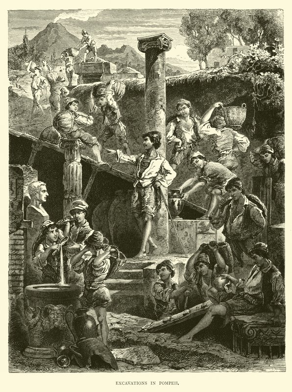 Vykopávky v Pompejích od English School