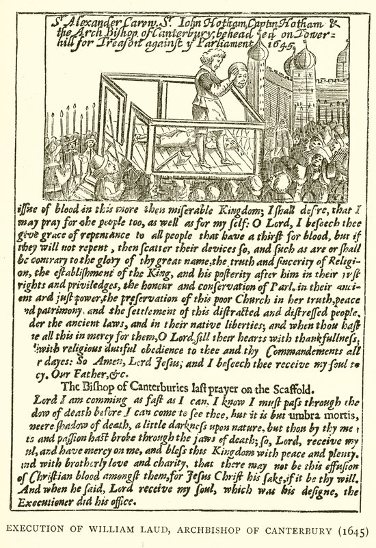 Poprava Williama Lauda, arcibiskupa z Canterbury (1645) od English School