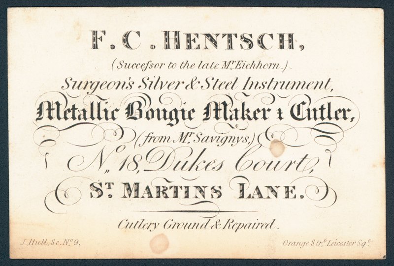F C Hentsch, chirurgové stříbrný a ocelový nástroj od English School