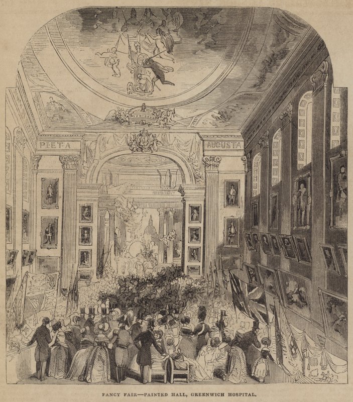 Fancy Fair, Painted Hall, Greenwich Hospital (rytina) od English School