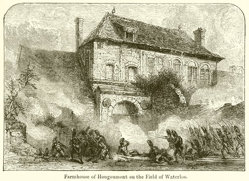 Statek Hougoumont na poli Waterloo od English School