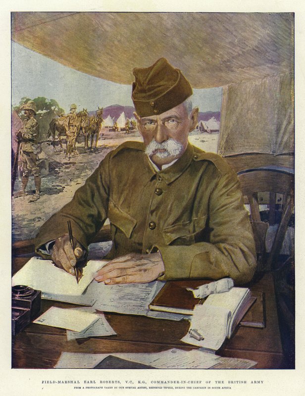 Polní maršál hrabě Roberts, VC, KG, vrchní velitel britské armády (barevná litografie) od English School