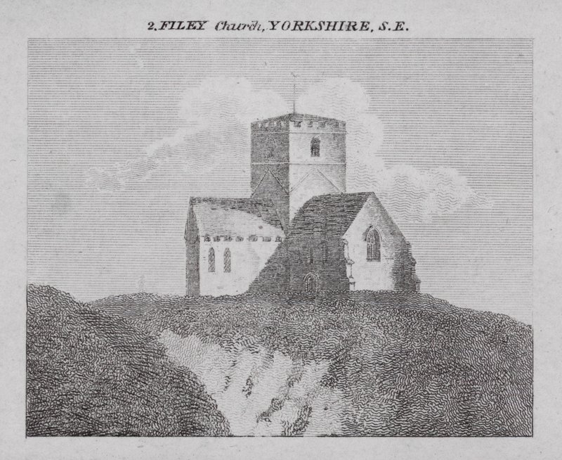 Filey Church, Yorkshire, SE (rytina) od English School