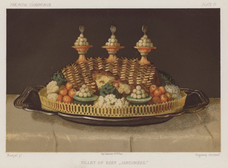 Hovězí filé "Jardiniere" (chromolitho) od English School