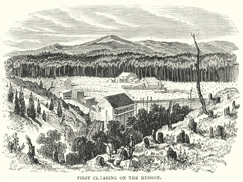 První mýtina na Hudsonu (rytina) od English School