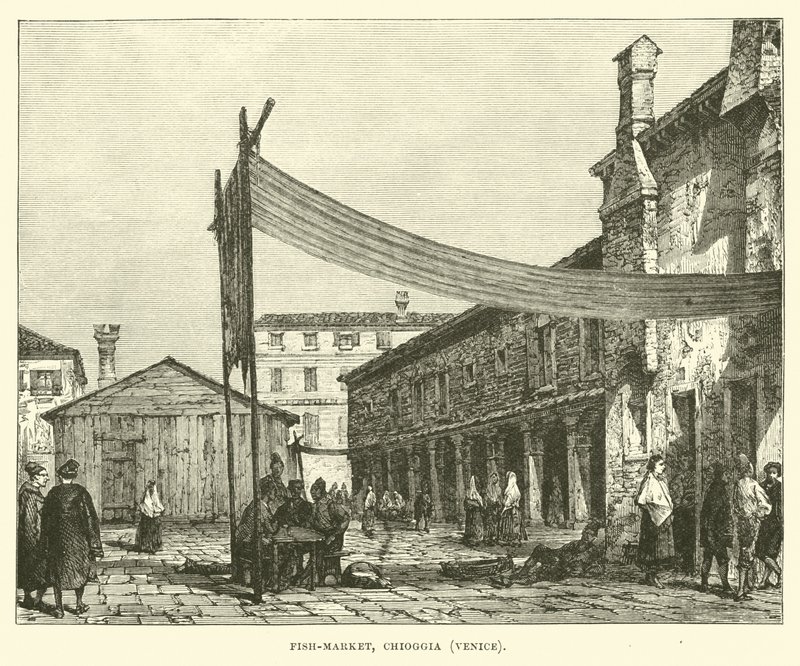Rybí trh, Chioggia, Benátky od English School