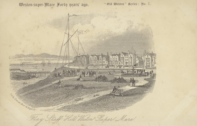 Flagstaff Hill, Weston-super-mare (litho) od English School