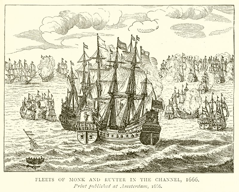 Flotila Monka a Ruytera v Lamanšském průlivu, 1666 od English School