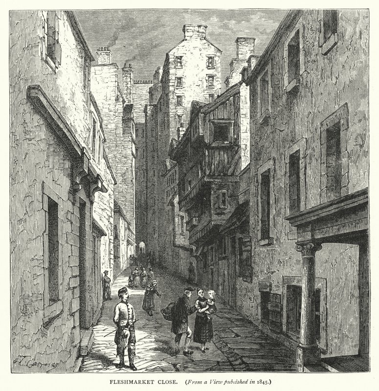 Fleshmarket Close (rytina) od English School