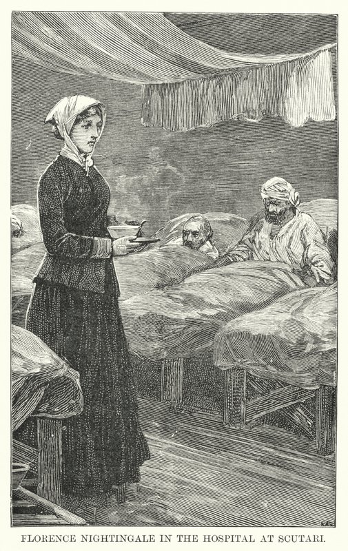 Florence Nightingale v nemocnici ve Scutari (rytina) od English School