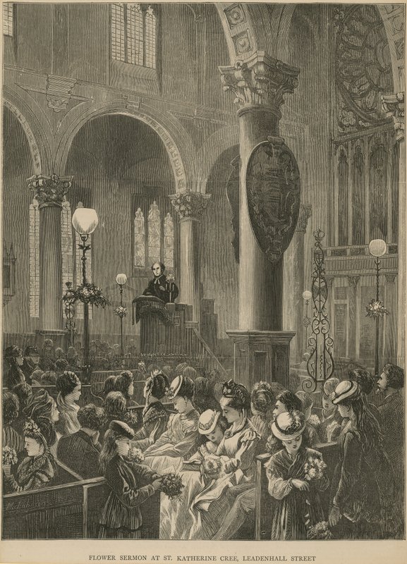 Květinové kázání v St Katherine Cree od English School