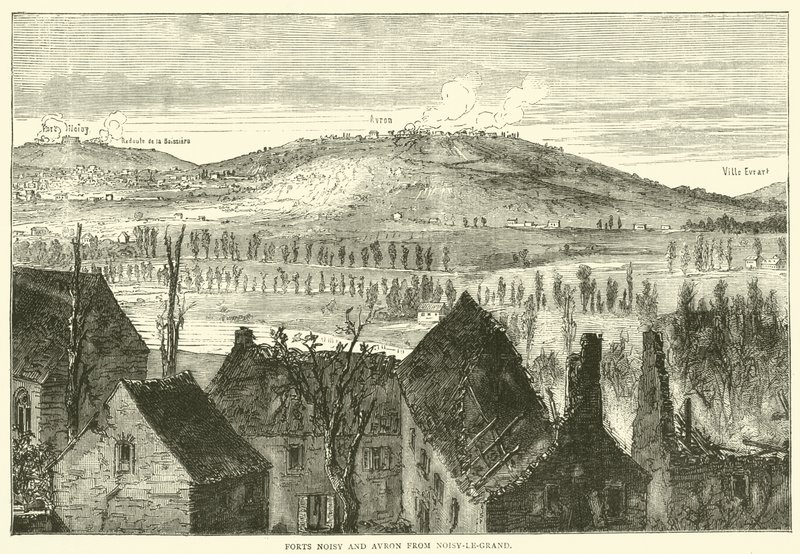 Forts Noisy a Avron z Noisy-le-Grand, leden 1871 od English School