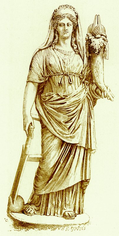 Fortuna, socha ve Vatikánu, ilustrace z Dějiny Říma od Victora Duruye, vydáno 1884 (digitálně vylepšený obrázek) od English School