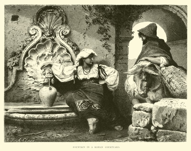 Fontána na římském nádvoří od English School