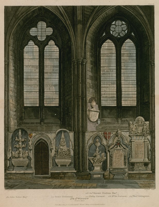 Čtvrté a páté okno, North Aisle, Westminster Abbey, Londýn od English School