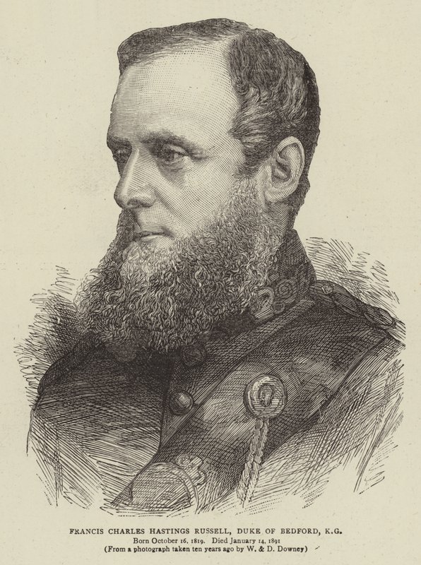 Francis Charles Hastings Russell, vévoda z Bedfordu, KG (rytina) od English School