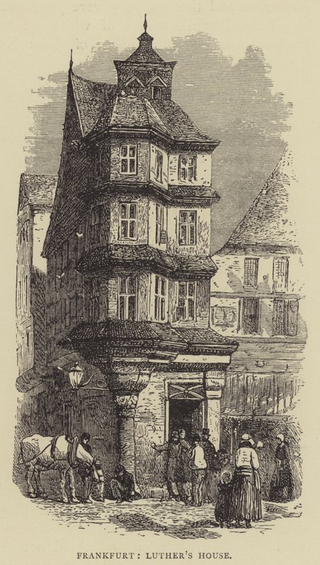 Frankfurt, Lutherův dům (rytina) od English School