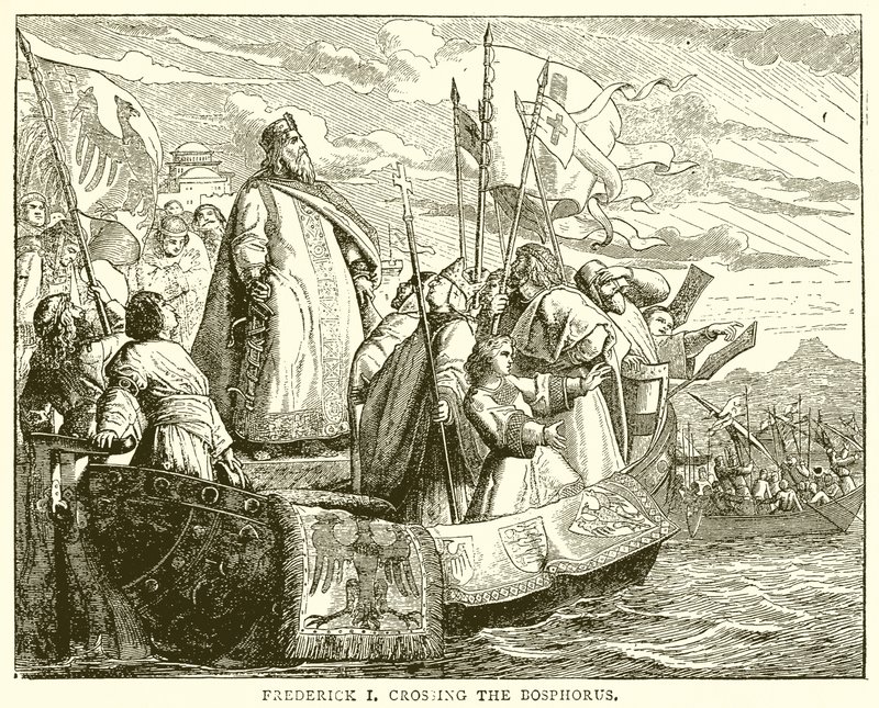 Frederick I. překračující Bospor od English School