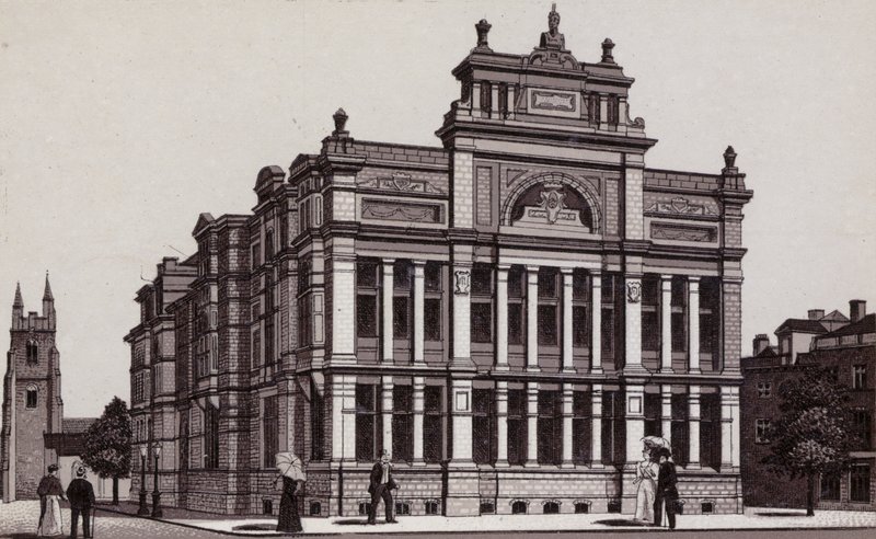 Free Library, Cardiff (litho) od English School