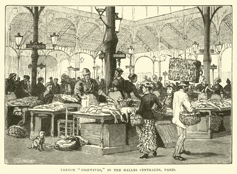 Francouzské rybky, v Halles Centrales, Paříž od English School
