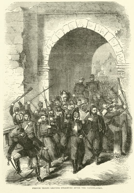 Francouzská vojska opouštějící Štrasburk po kapitulaci, září 1870 od English School