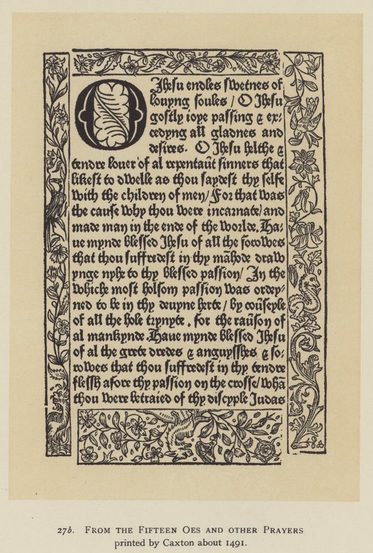 Z patnácti Oes a dalších modliteb vytištěných Caxtonem kolem roku 1491 (litho) od English School