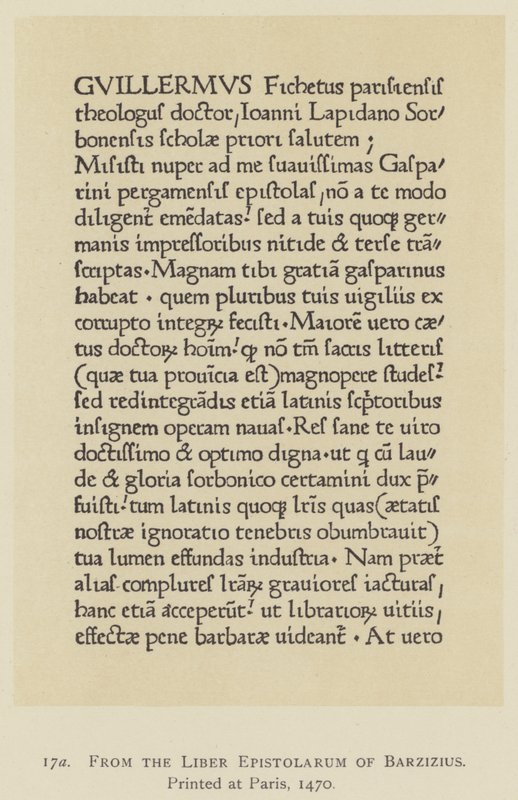 Z Liber Epistolarum of Barzizius, vytištěné v Paříži od English School