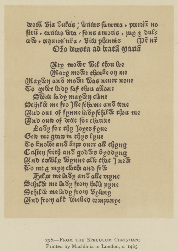 Ze Speculum Christiani, tisk Machlinia v Londýně, c 1485 (litho) od English School