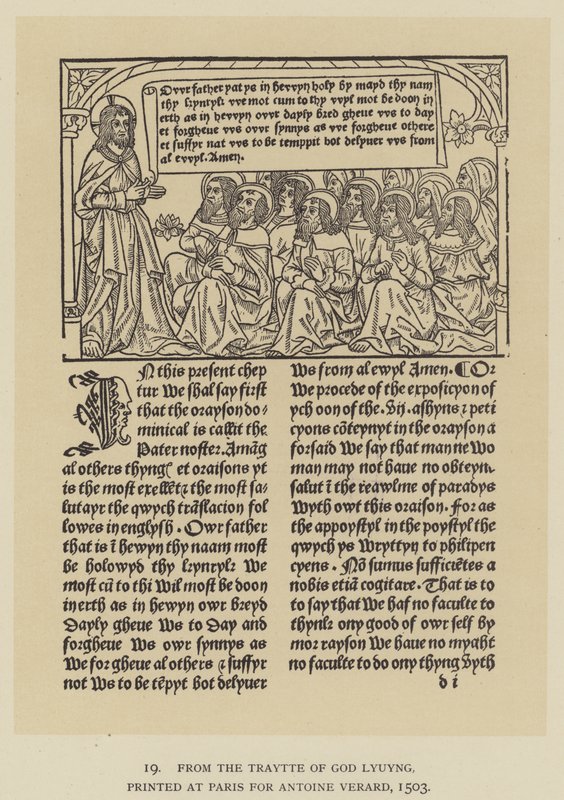 Z Traytte of God Lyuyng, vytištěné v Paříži pro Antoina Verarda od English School