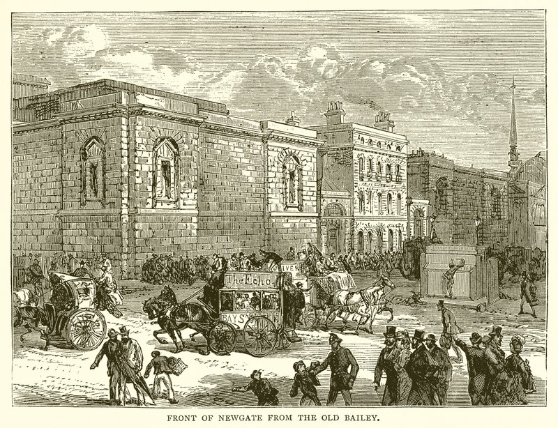 Před Newgate z Old Bailey od English School