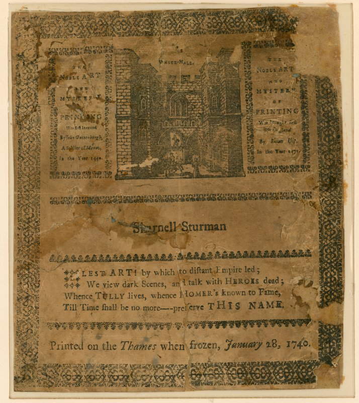 Mrazivý veletrh v roce 1740. Suvenýr od English School