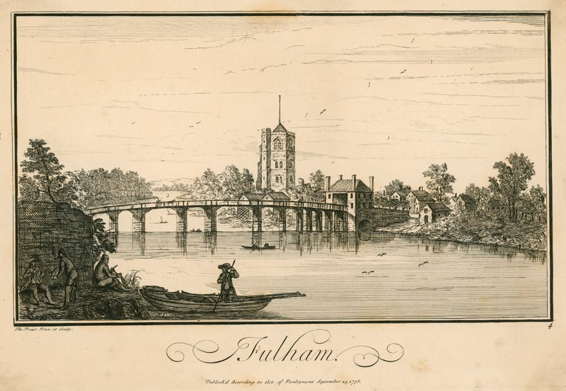 Fulham Bridge, Fulham, Londýn od English School