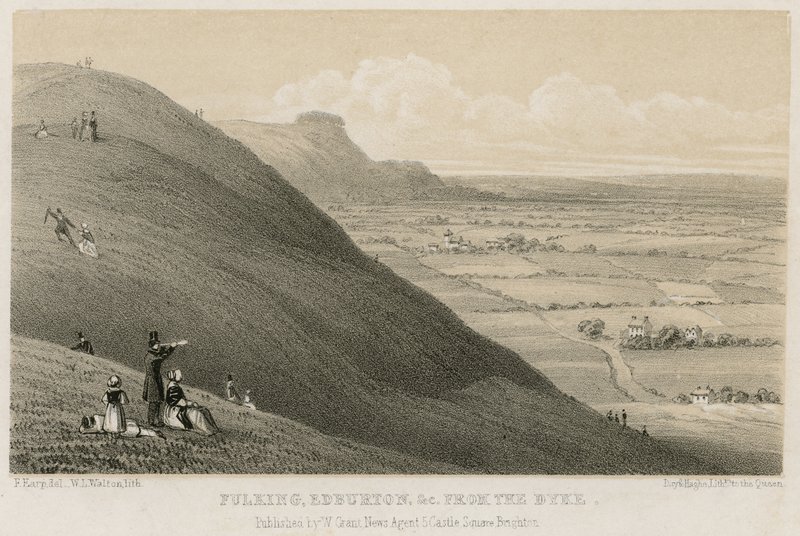 Fulking, Edburton atd. z Dyke (rytina) od English School