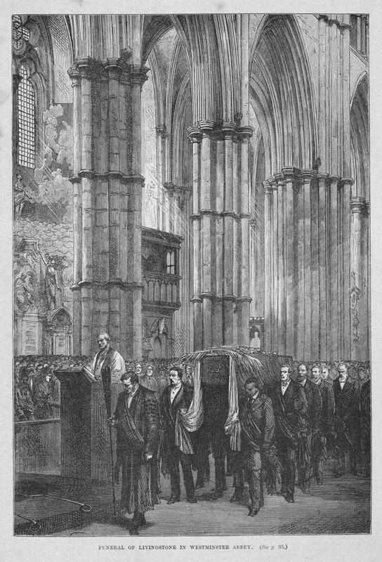 Pohřeb Dr Livingstone ve Westminsterském opatství od English School