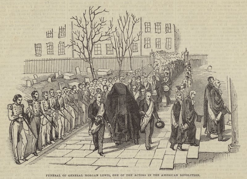 Pohřeb generála Morgana Lewise, jednoho z aktérů americké revoluce od English School