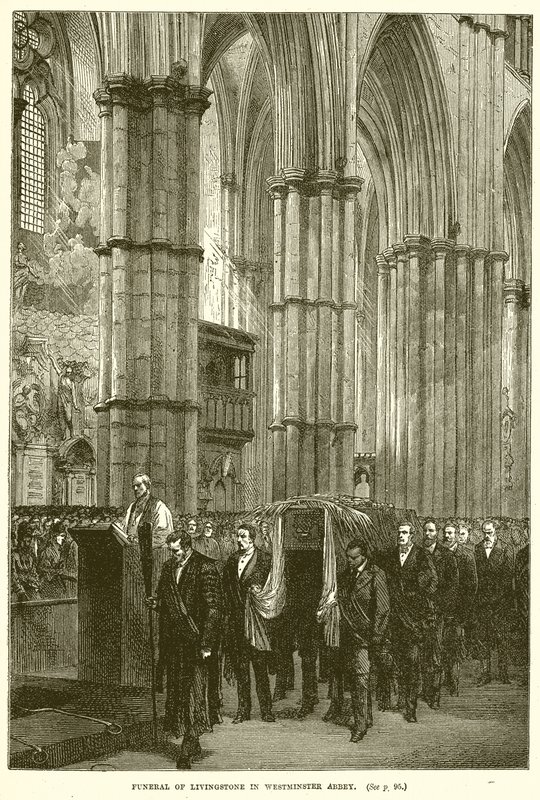 Livingstoneův pohřeb ve Westminsterském opatství od English School