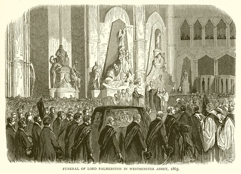 Pohřeb lorda Palmerstona ve Westminsterském opatství, 1865 od English School