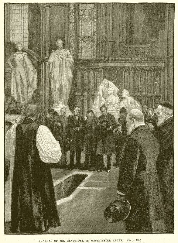 Pohřeb pana Gladstonea ve Westminsterském opatství od English School
