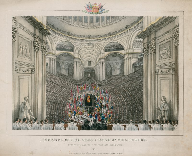 Pohřeb velkého vévody z Wellingtonu (barevná rytina) od English School