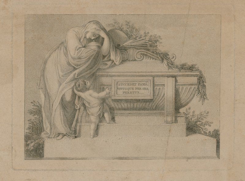 Pohřební lístek pro sira Joshuu Reynoldse, 3. března 1792 od English School