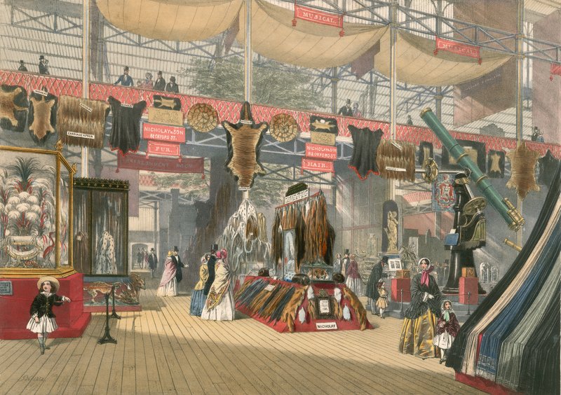 Sekce Kožešiny a vlasy Velké výstavy z roku 1851 od English School