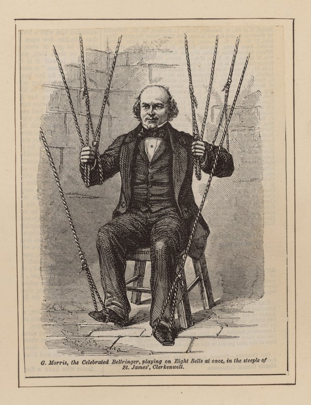 G Morris, slavný zvoník, hrající na osm zvonů najednou od English School