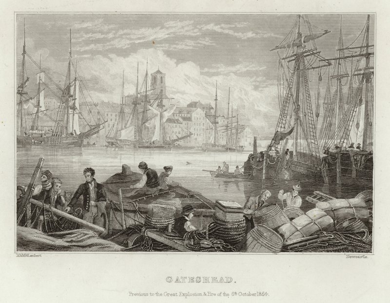 Gateshead před velkým výbuchem a požárem 6. října 1854 od English School