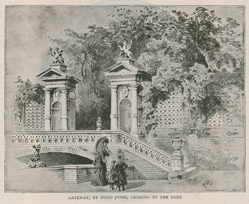 Brána, od Inigo Jones, vedoucí do parku, Holland House od English School