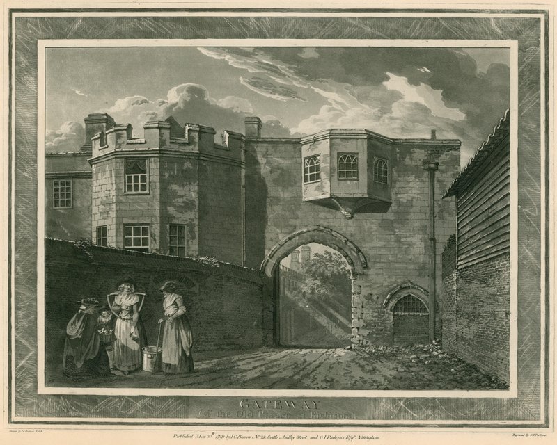 Brána starého paláce Richmond, Surrey od English School