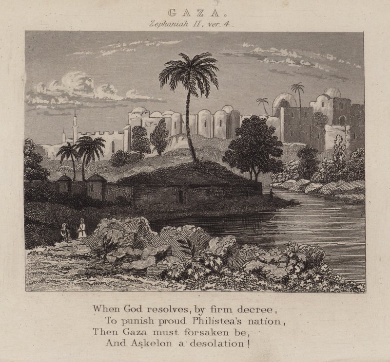Gaza, Zephaniah II, ver 4 (rytina) od English School