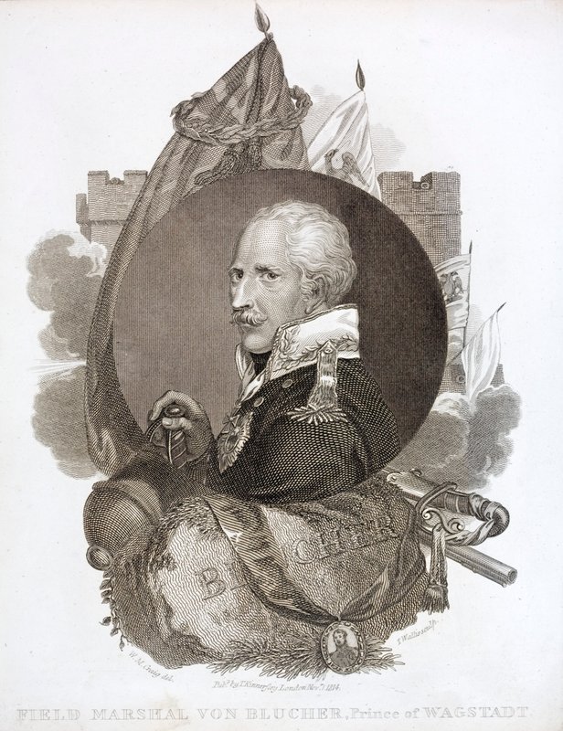 Gebhard von Blucher, pruský polní maršál (rytina) od English School